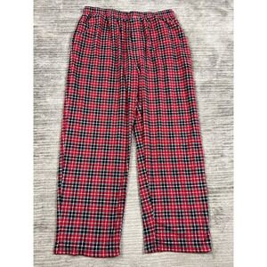 Stafford Sleep Pajama Pants Mens XL Red Plaid‎ Fleece Pull On